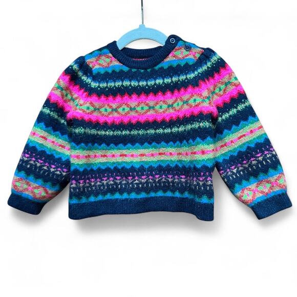 BABY GAP Fair Isle Nordic Knit Sweater 18-24 Months Colorful Winter Pullover - Picture 1 of 5